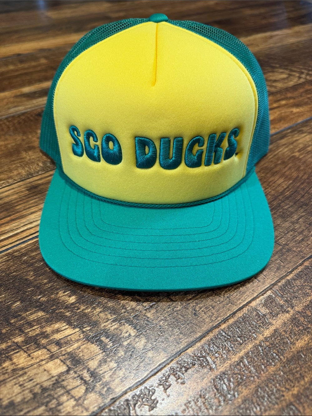 Yellow & Kelly Mesh Richardson 113 Flat Bill Green 3D Embroidery Sco-Ducks